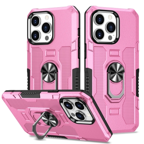

Ring Holder Armor Hybrid Phone Case For iPhone 14 Pro Max(Pink)