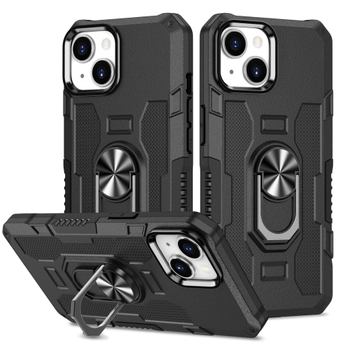 

Ring Holder Armor Hybrid Phone Case For iPhone 13(Black)