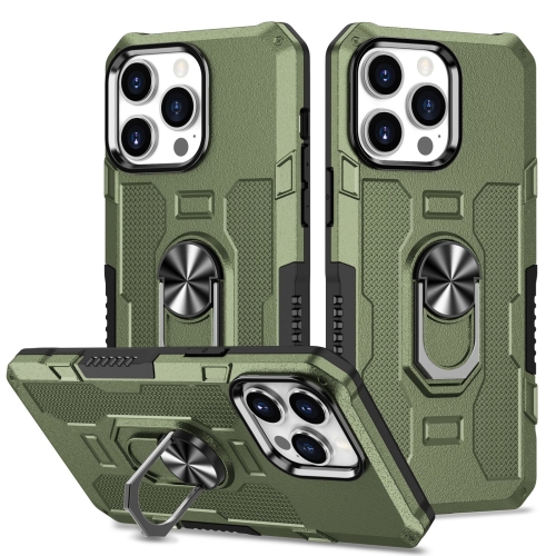 

Ring Holder Armor Hybrid Phone Case For iPhone 12 Pro Max(Green)
