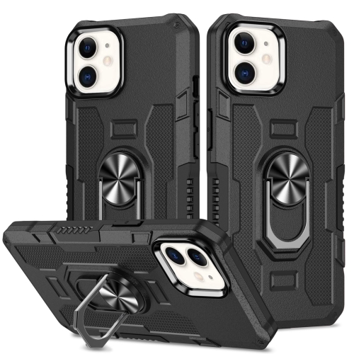 

For iPhone 11 Ring Holder Armor Hybrid Phone Case (Black)