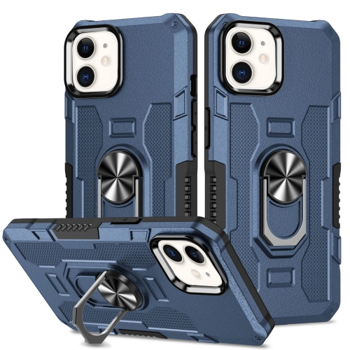 

For iPhone 11 Ring Holder Armor Hybrid Phone Case (Blue)