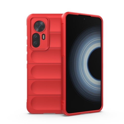 For Xiaomi Redmi K50 Ultra / Xiaomi 12T Magic Shield TPU + Flannel Phone Case(Red)