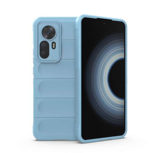 For Xiaomi Redmi K50 Ultra / Xiaomi 12T Magic Shield TPU + Flannel Phone Case(Light Blue)