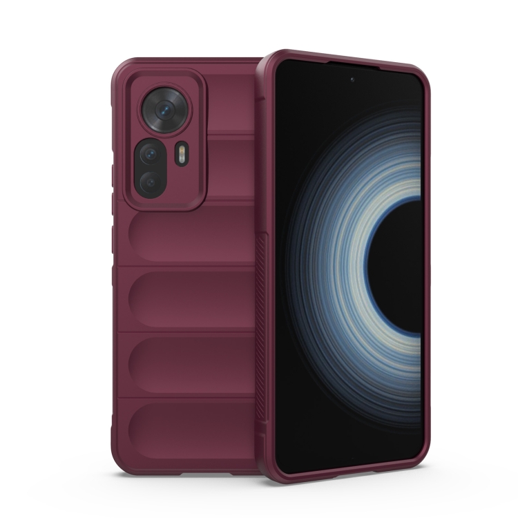 

For Xiaomi Redmi K50 Ultra Magic Shield TPU + Flannel Phone Case(Wine Red)