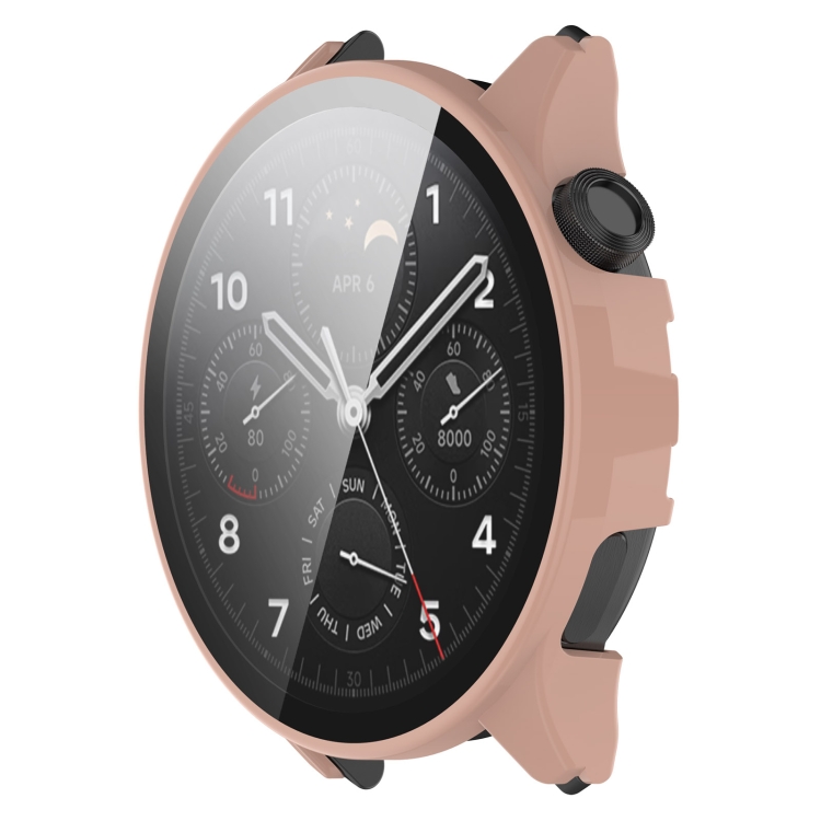

For Xiaomi Watch S1 Pro Tempered Glass Film PC Watch Case(Pink)