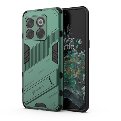 

For OnePlus 10T 5G Punk Armor PC + TPU Phone Case with Holder(Green)