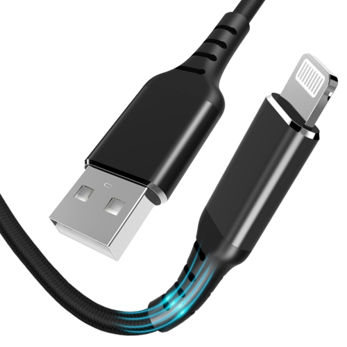 

MFI Certified USB to 8 Pin 2.4A Charging Data Cable, Length:2m(Black)