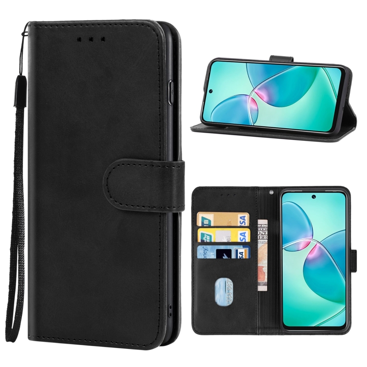 

For Infinix Hot 12 Play NFC Leather Phone Case(Black)