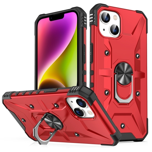 

For iPhone 14 Plus Ring Holder Phone Case (Red)