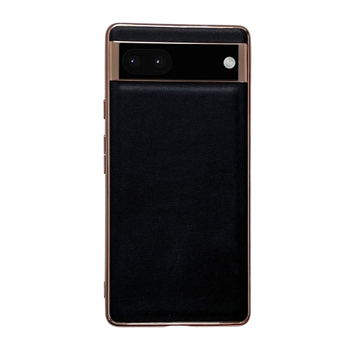 

For Google Pixel 6 Genuine Leather Xiaoya Series Nano Electroplating Phone Case(Black)