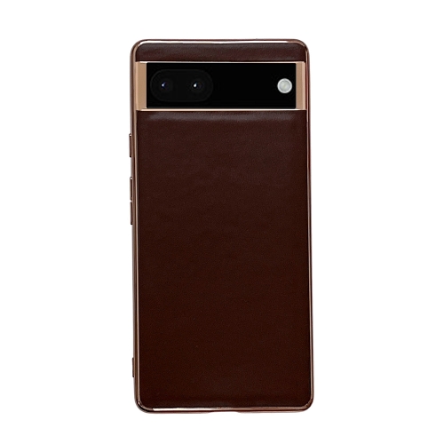 

For Google Pixel 7 Pro Genuine Leather Xiaoya Series Nano Electroplating Phone Case(Coffee)