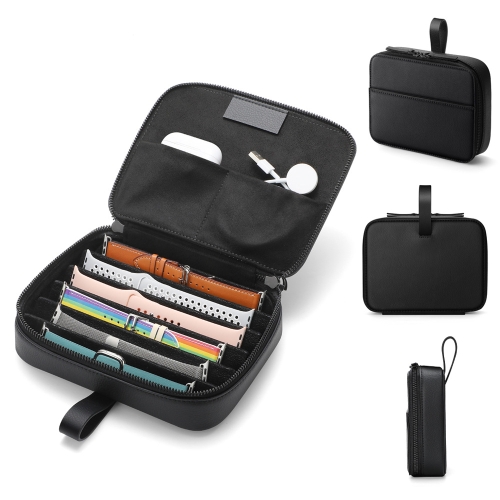 

Multifunction Watch Strap Data Cable Slots Storage Bag(Black)