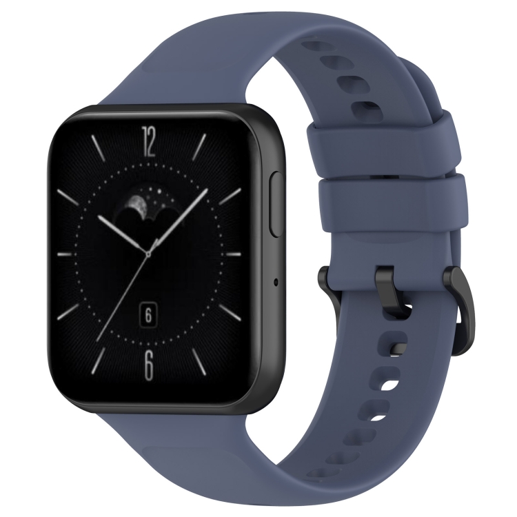 

For OPPO Watch 3 Pro Solid Color Soft Silicone Watch Band(Blue Grey)