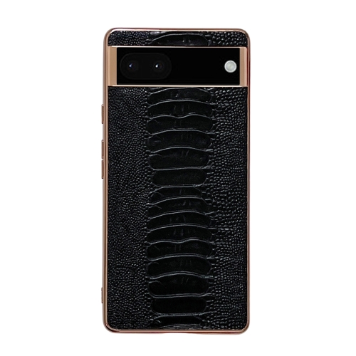 

For Google Pixel 6 Pro Genuine Leather Weilai Series Nano Electroplating Phone Case(Black)