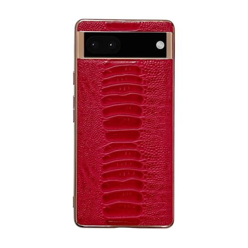 

For Google Pixel 6 Pro Genuine Leather Weilai Series Nano Electroplating Phone Case(Red)