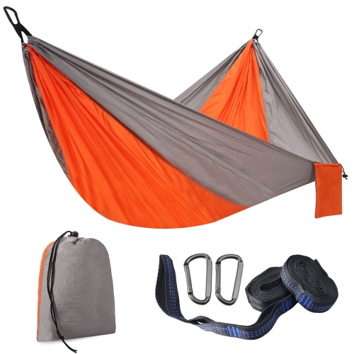 osea Outfitters Kids and Adult Hammock for Indoor Outdoor or Backyard Portable Parachute Nylon Orange & Gray 