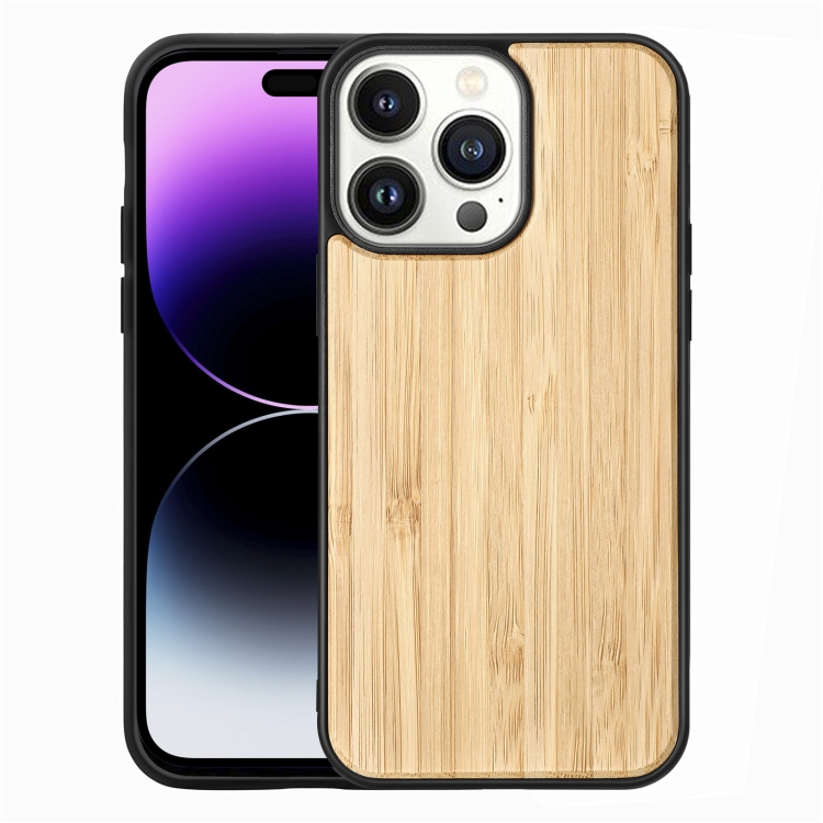 

For iPhone 14 Pro Max Magnetic Solid Wood Phone Case (Bamboo)