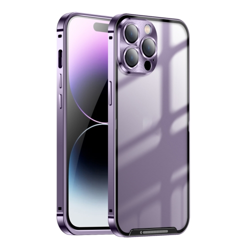 

For iPhone 14 Pro Frosted Metal Phone Case(Purple)