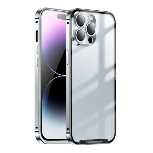 

For iPhone 14 Pro Max Frosted Metal Phone Case (Silver)