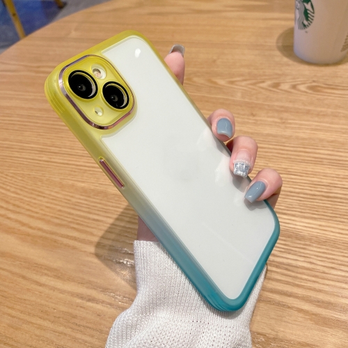 

For iPhone 11 Gradient Color Frame Transparent Phone Case (Yellow)
