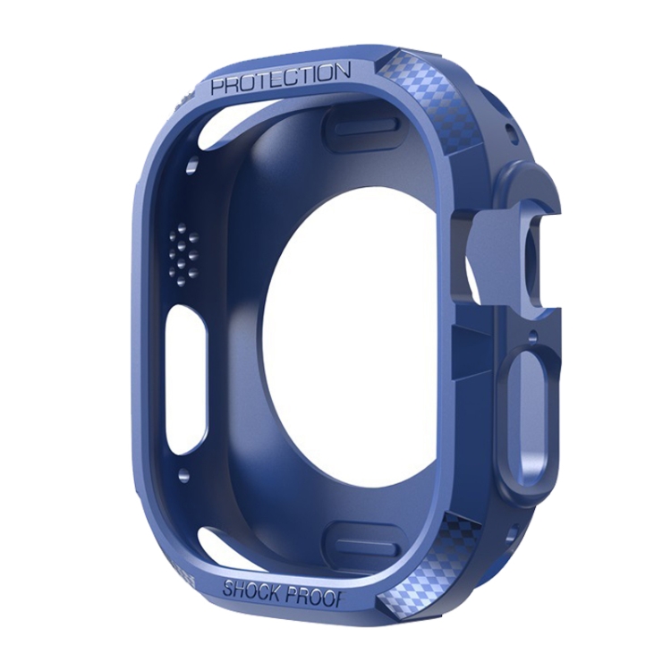 

Three-proof TPU Carbon Fiber Protective Case For Apple Watch Ultra 49mm(Blue)