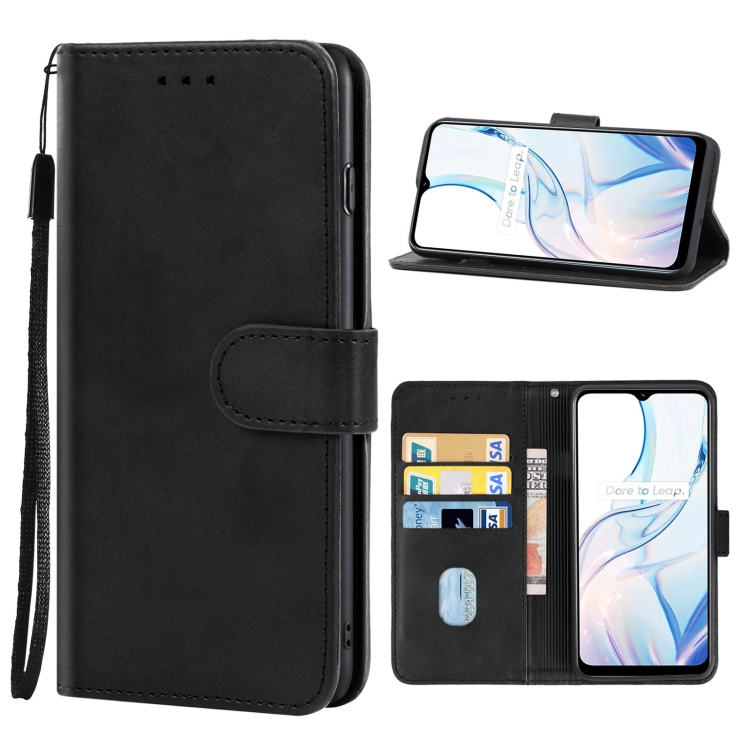 

For Realme C30s Leather Phone Case(Black)