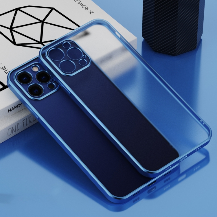 

Electroplated Frosted Phone Case For iPhone 14 Pro(Navy Blue)