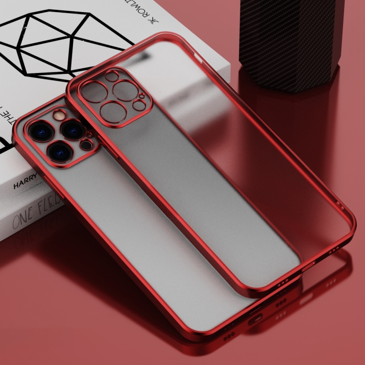 

For iPhone 14 Electroplated Frosted Phone Case (Red)