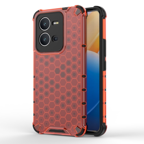 

For vivo V25 5G / X80 Lite 5G Honeycomb Phone Case(Red)