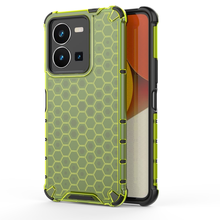 

For vivo Y35 4G / Y22S 4G Global Honeycomb Phone Case(Green)