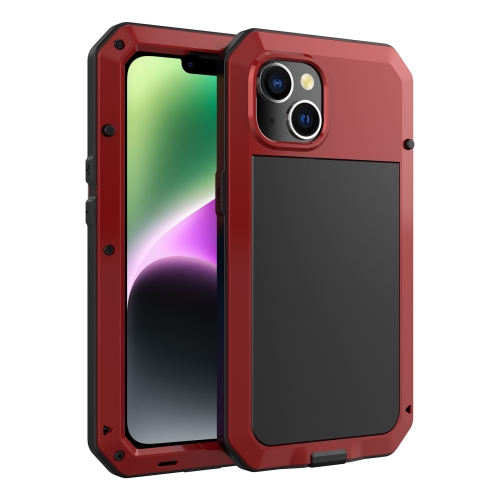 

For iPhone 14 Shockproof Waterproof Silicone + Zinc Alloy Case (Red)