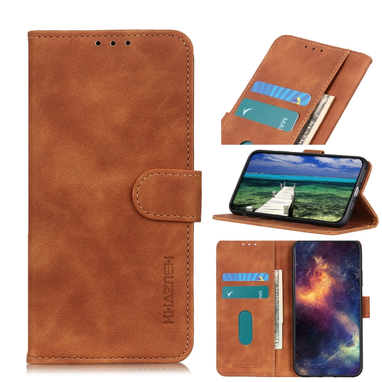 

For Motorola Edge 2022 KHAZNEH Retro Texture PU + TPU Horizontal Flip Leather Case(Brown)