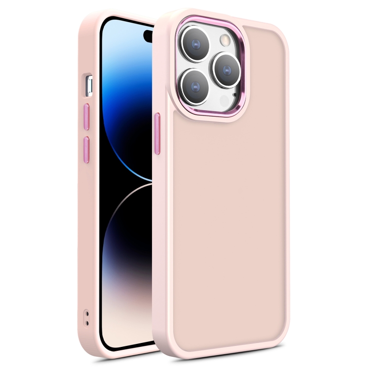 

For iPhone 14 Pro Shield Skin Feel PC + TPU Phone Case(Pink)