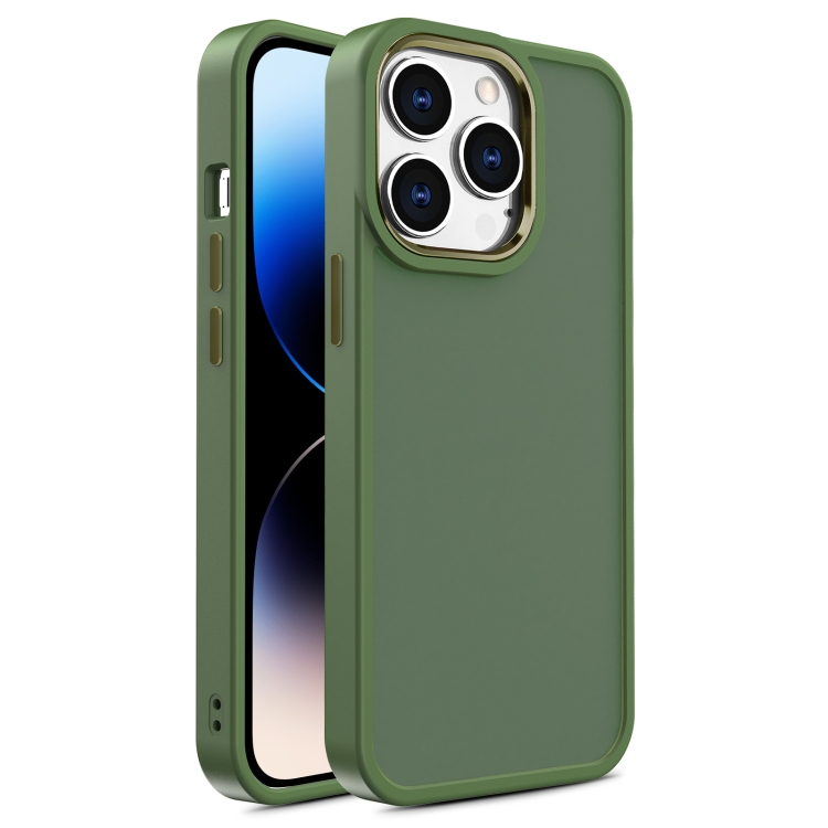 

For iPhone 14 Pro Shield Skin Feel PC + TPU Phone Case(Dark Green)