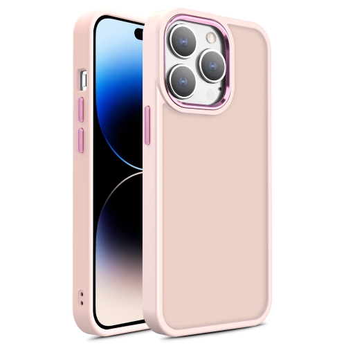 For iPhone 14 Pro Max Shield Skin Feel PC + TPU Phone Case (Pink)