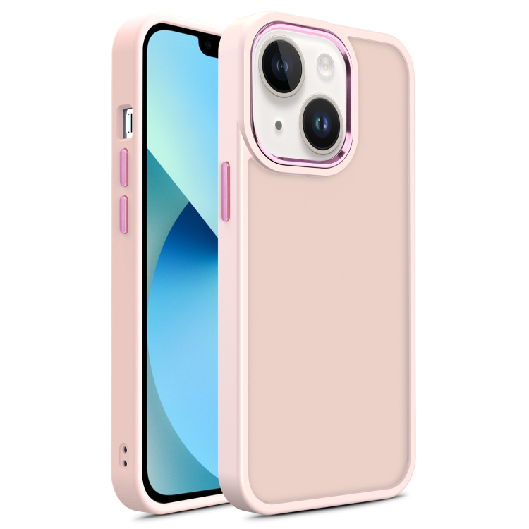 

For iPhone 13 Shield Skin Feel PC + TPU Phone Case(Pink)