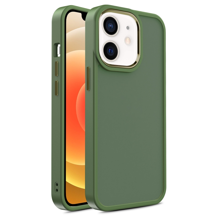 

For iPhone 12 / 12 Pro Shield Skin Feel PC + TPU Phone Case(Dark Green)