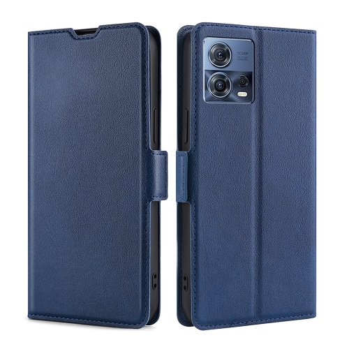 

For Motorola Edge S30 Pro 5G/Edge 30 Fusion Ultra-thin Voltage Side Buckle Horizontal Flip Leather Phone Case(Blue)