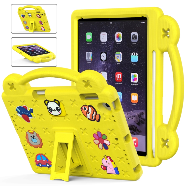 

Handle Kickstand Children EVA Shockproof Tablet Case For iPad Air / Air 2 / iPad 5 / 6 / Pro 9.7(Yellow)