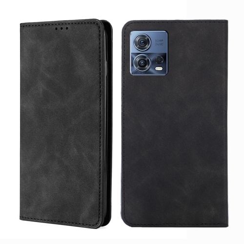 

For Motorola Edge S30 Pro 5G/Edge 30 Fusion Skin Feel Magnetic Horizontal Flip Leather Phone Case(Black)