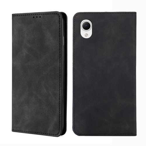 

For Samsung Galaxy A23e/A22e Skin Feel Magnetic Horizontal Flip Leather Phone Case(Black)