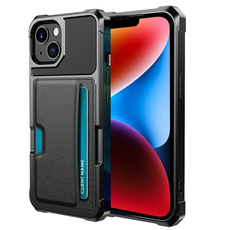 

For iPhone 14 Plus ZM02 Card Slot Holder Phone Case (Black)