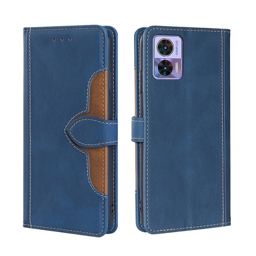 

For Motorola Edge 30 Neo Skin Feel Magnetic Buckle Leather Phone Case(Blue)