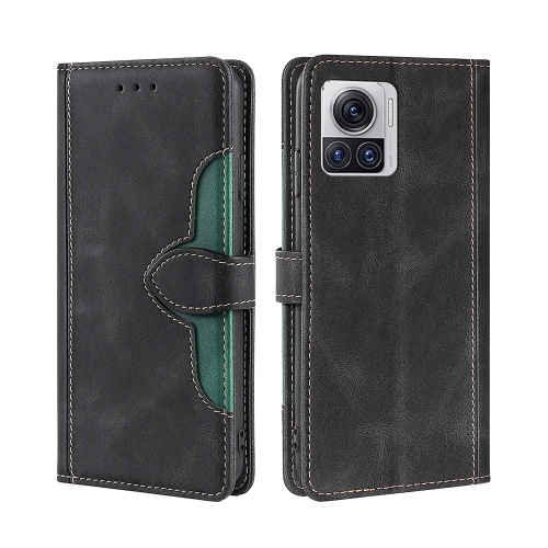 

For Motorola Edge X30 Pro 5G/Edge 30 Ultra Skin Feel Magnetic Buckle Leather Phone Case(Black)