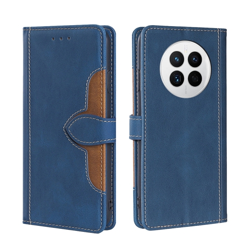 

For Huawei Mate 50 Skin Feel Magnetic Buckle Leather Phone Case(Blue)