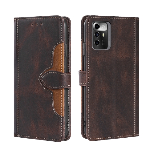 

For ZTE Blade A72 5G Skin Feel Magnetic Buckle Leather Phone Case(Brown)