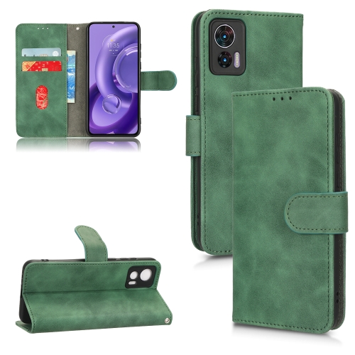 

For Motorola Edge 30 Lite / Edge 30 Neo Skin Feel Magnetic Flip Leather Phone Case(Green)