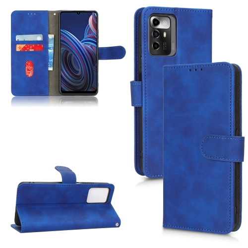 

For ZTE Blade A72 5G Skin Feel Magnetic Flip Leather Phone Case(Blue)