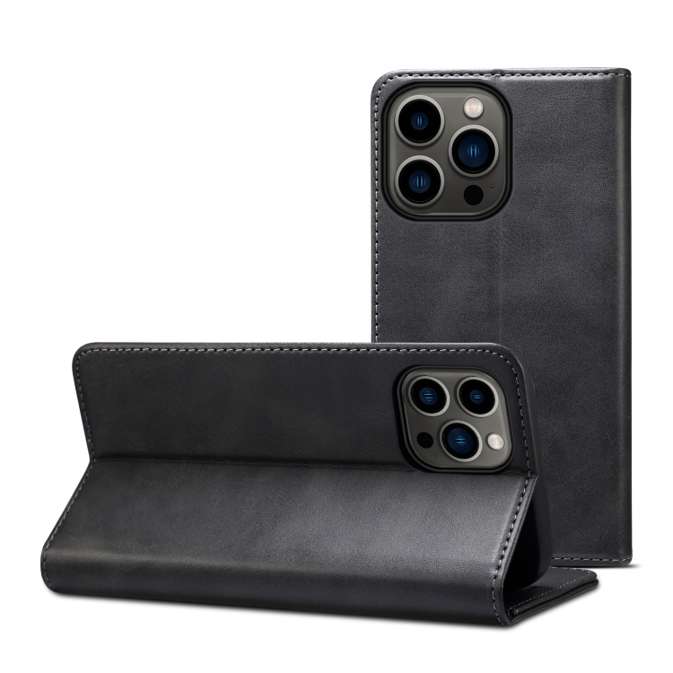 

Calf Texture Horizontal Flip Leather Phone Case For iPhone 14 Pro(Black)