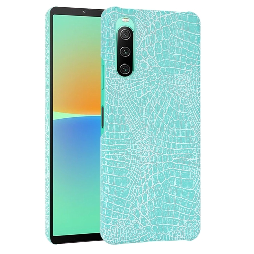 

For Sony Xperia 10 IV Shockproof Crocodile Texture PC + PU Case(Light Grey)